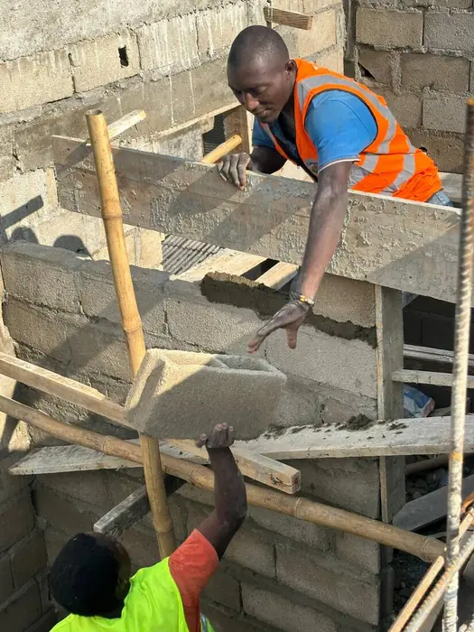 Clifton Group construction team placing concrete blocks
